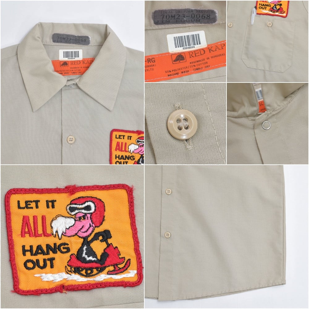 00s RED KAP レッドキャップ ワッペン パッチカスタム ワークシャツ