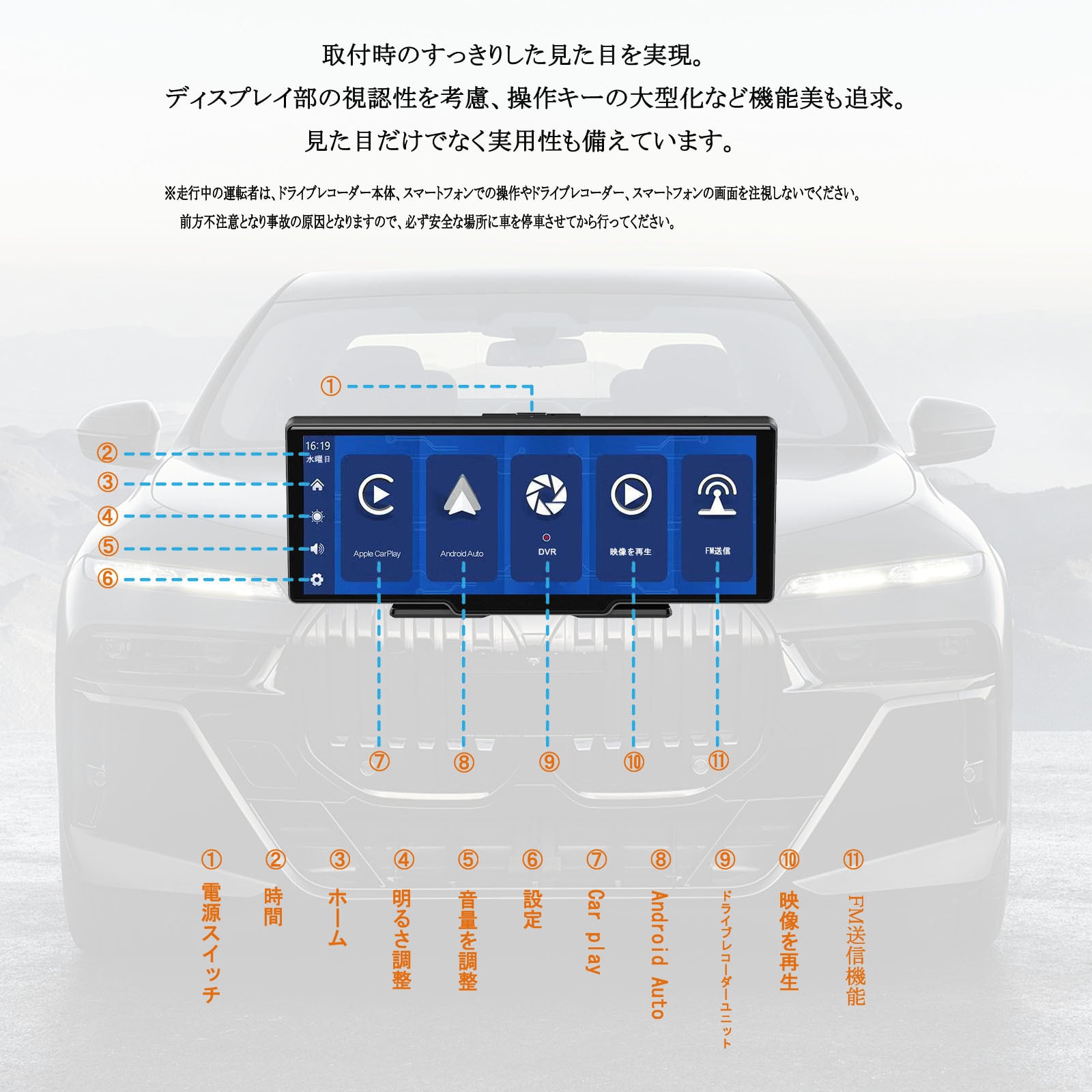 大画面車載モニターCarPlay /Android Auto対応32 | 用電舎 大画面車載モニターCarPlay /Android Auto対応32 | 用電舎