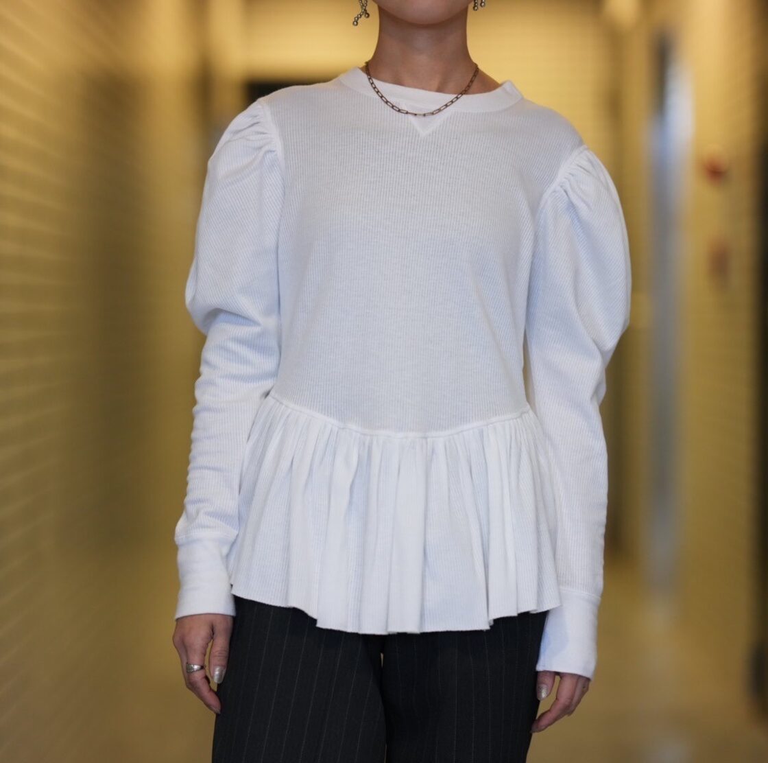RhodolirioN(ロドリリオン) “Ribbed Puff Sleeve Pullover Tee” | PAY ID