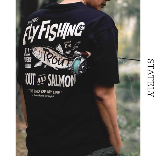 Fishing Message Print Tee/2color _T108 画像