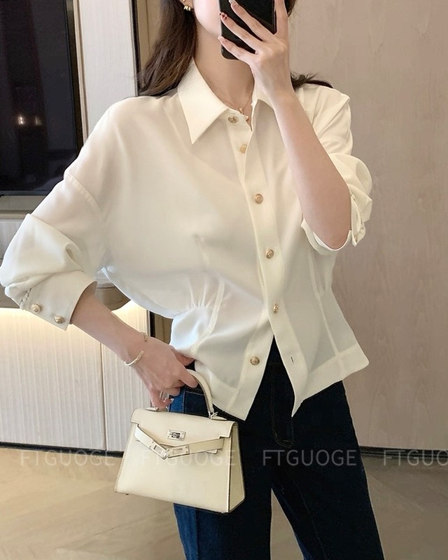 ドルマンスリーブ ウエストギャザーシャツ