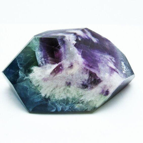 エンジェルフェザー フローライト 原石 磨き石 置物 一点物  181-2550