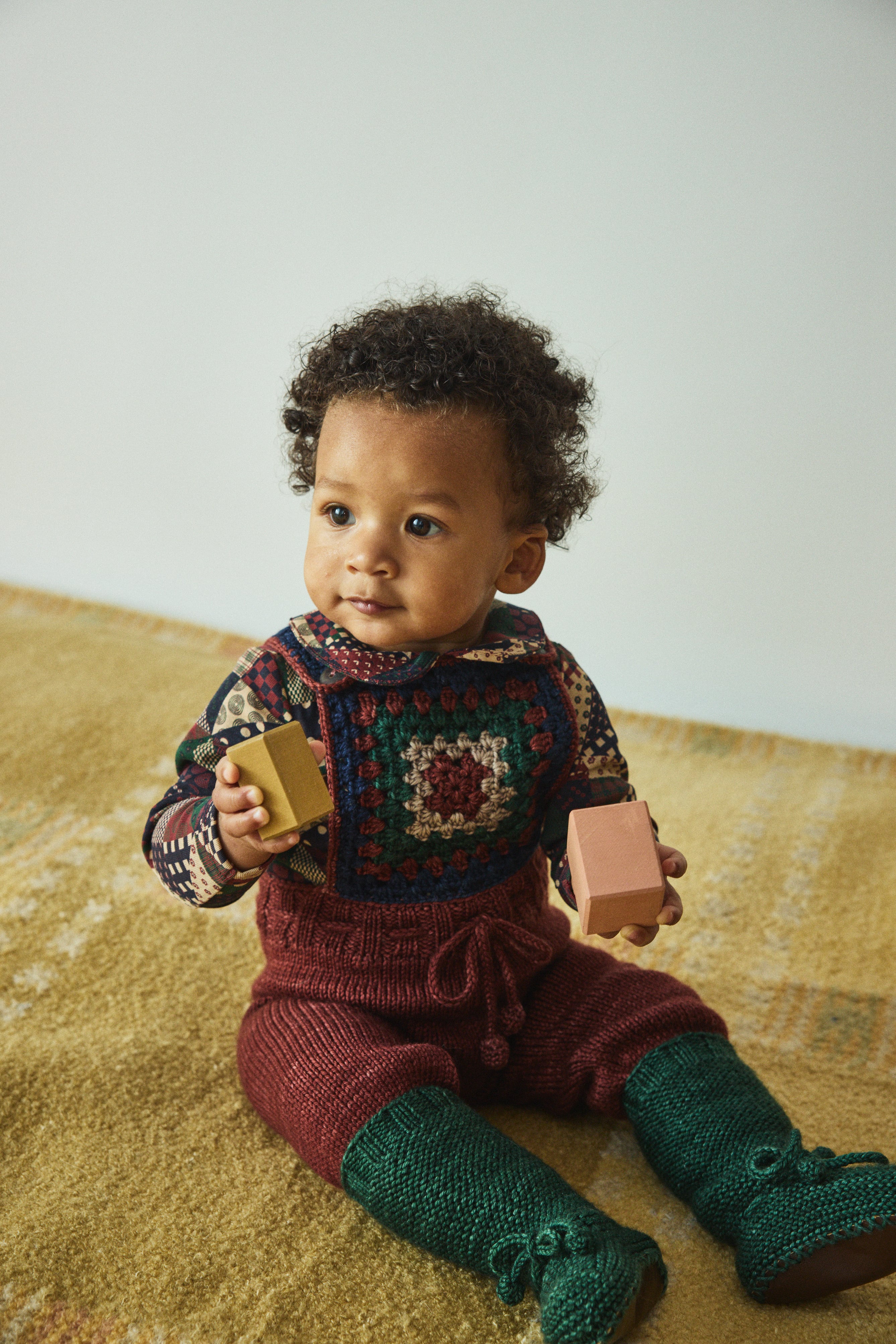 Misha&Puff 25AW Winter 〉 Baby Petit Collar Onesie / Madder Root