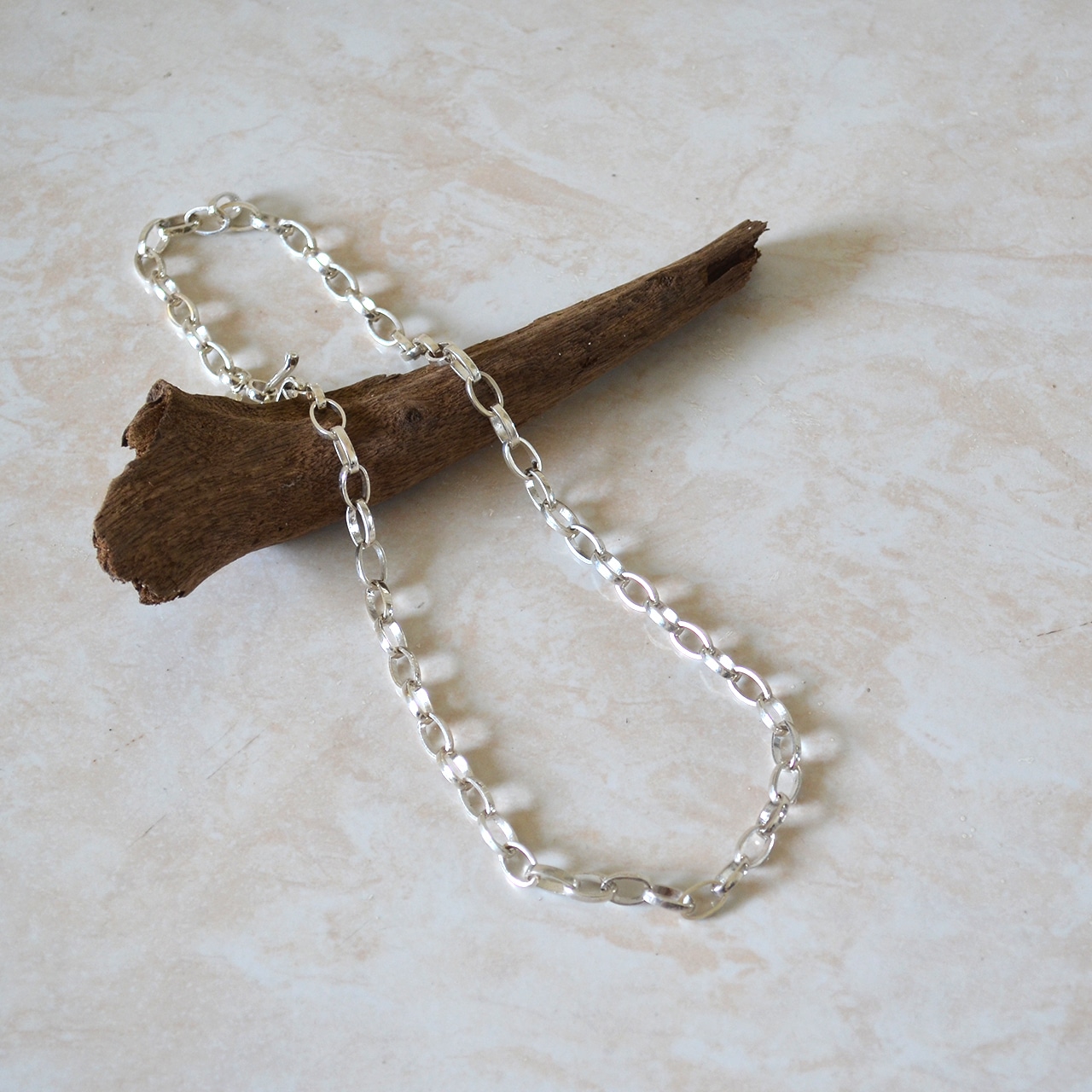 New Oval Link  Chain Necklace (50cm)