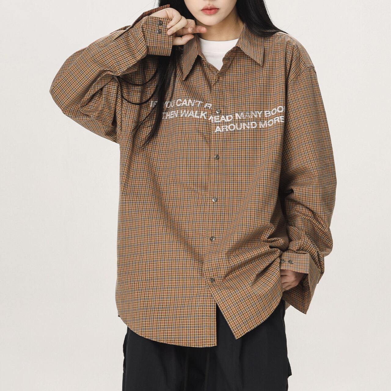 トップス Graphpaper Glencheck Wool L/S Box Shirt Graphpaper(グラフペーパー) ⁄ GLENCHECK WOOL L⁄S BOX SHIRT OVERSIZE