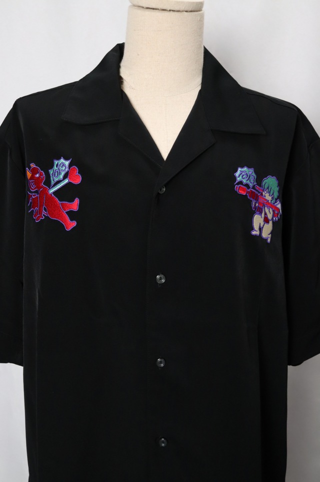 Tenaku Open collar shirt（テンアク オープン カラー シャツ)【Black】