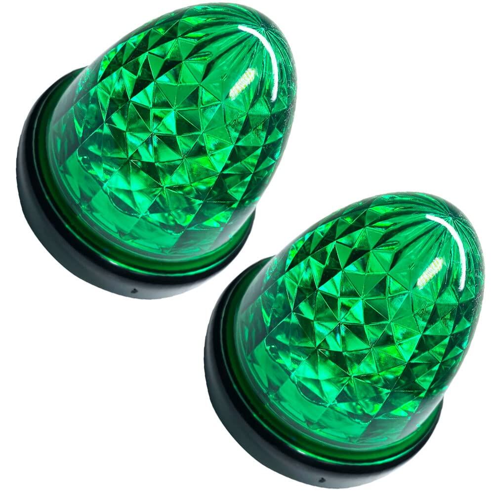 Discover winds 24V マーカーランプ 高輝度 16LED サイドマーカー 高機能防水 強弱発光 インナーメッキリフレクター 明るい 省エネ イルミネーション カスタム 2個セット (グリーン)