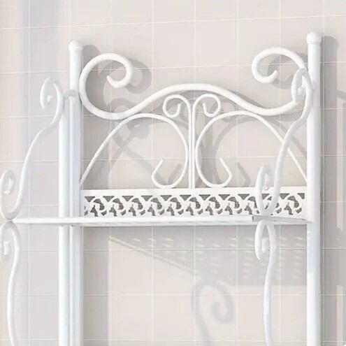 ホワイト アイアンシェルフ 飾り台 白家具 姫系 ロココ フランスアンティーク 楽天市場】アイアンラック アイアン製 3段 シェルフ ホワイト 飾り棚