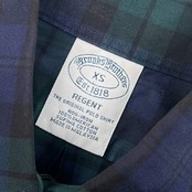 Brooks Brothers ブルックスブラザーズ REGENT NON-IRON チェック BD ボタンダウン 長袖シャツ XS/グリーン×ネイビー系 メンズ