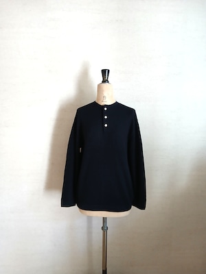 【KEIICHILO】地球にやさしい♡ワッフル編ヘンリーネックプルオーバー　ネイビー