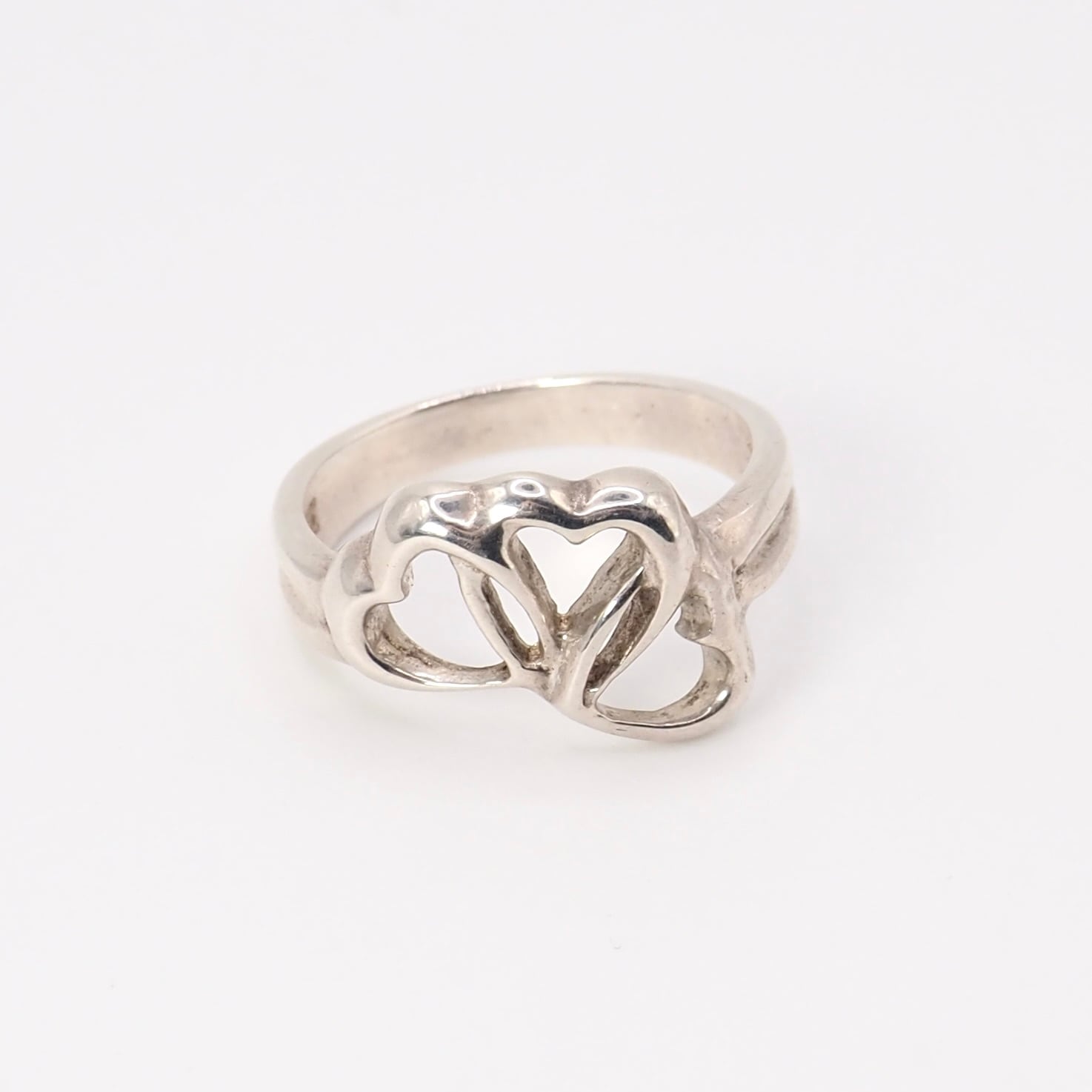 Tiffany&Co. 約13号 トリプルハート リング シルバー925