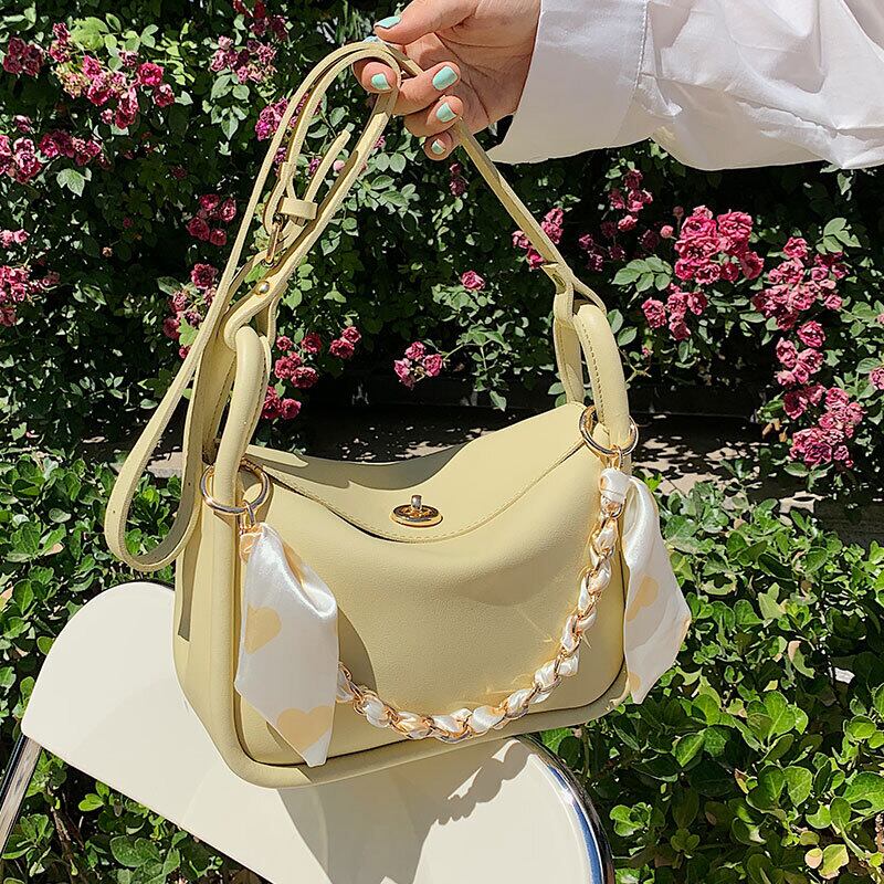 レディースサマースカーフ チェーン レッド 夏物 シルク メッセンジャーバッグ Tiancai_Wing_Bag46134249250