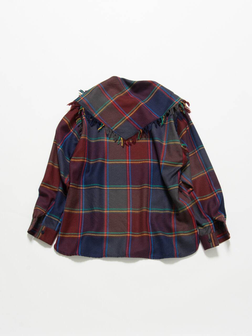 【Guy Laroche】Made in France Pullover design blouse with check patterns（ギラロッシュ フランス製チェック柄プルオーバーデザインブラウス）