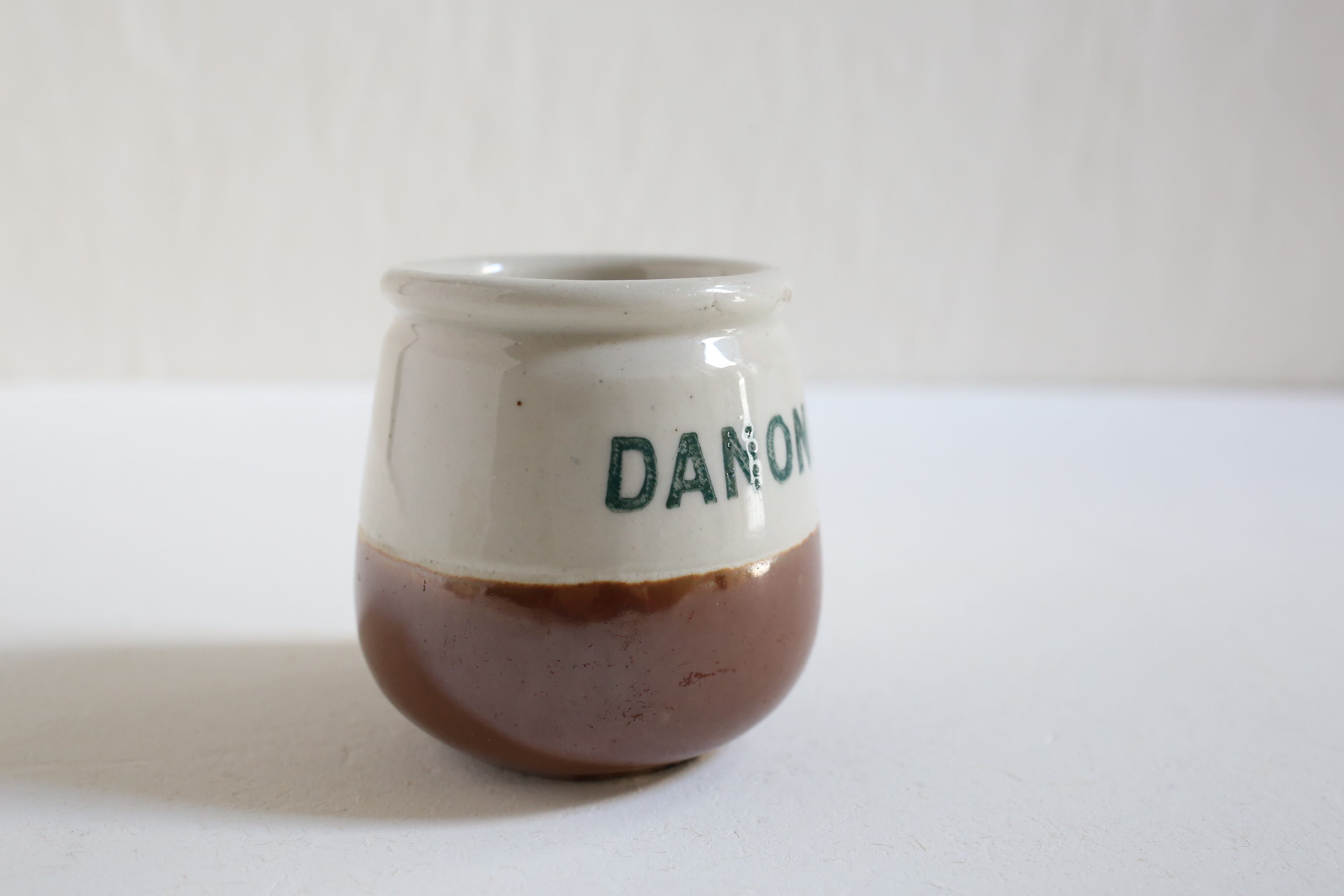 フランス アンティーク Danone ダノン ヨーグルトポット フランス アンティーク ヴィンテージ 『DANONE』ダノン 陶器