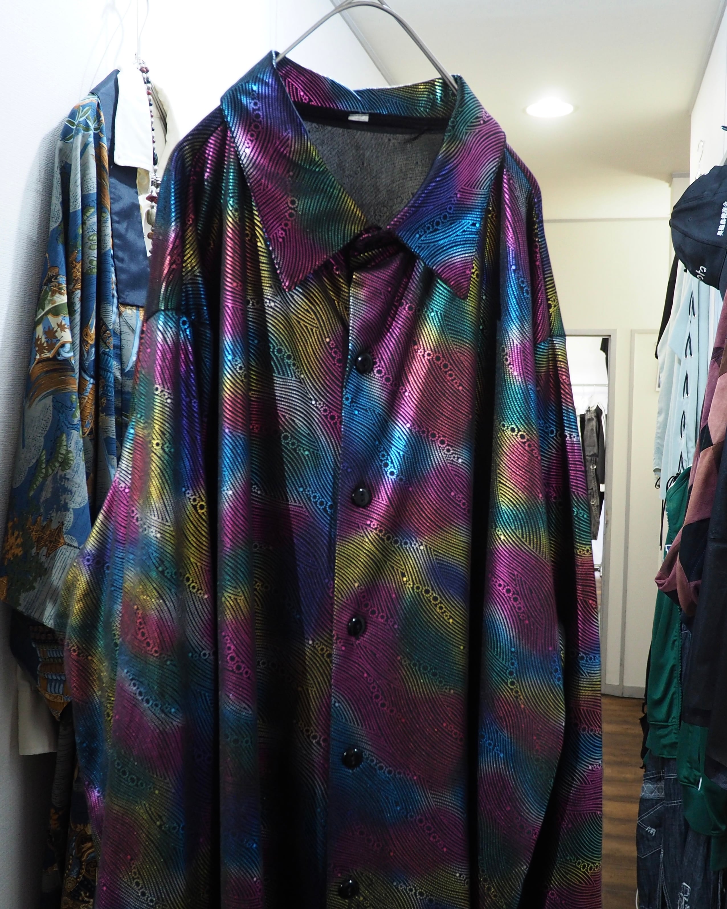 Bewitching Beautiful Purple Aurora pattern vintage Drape loose shirt
