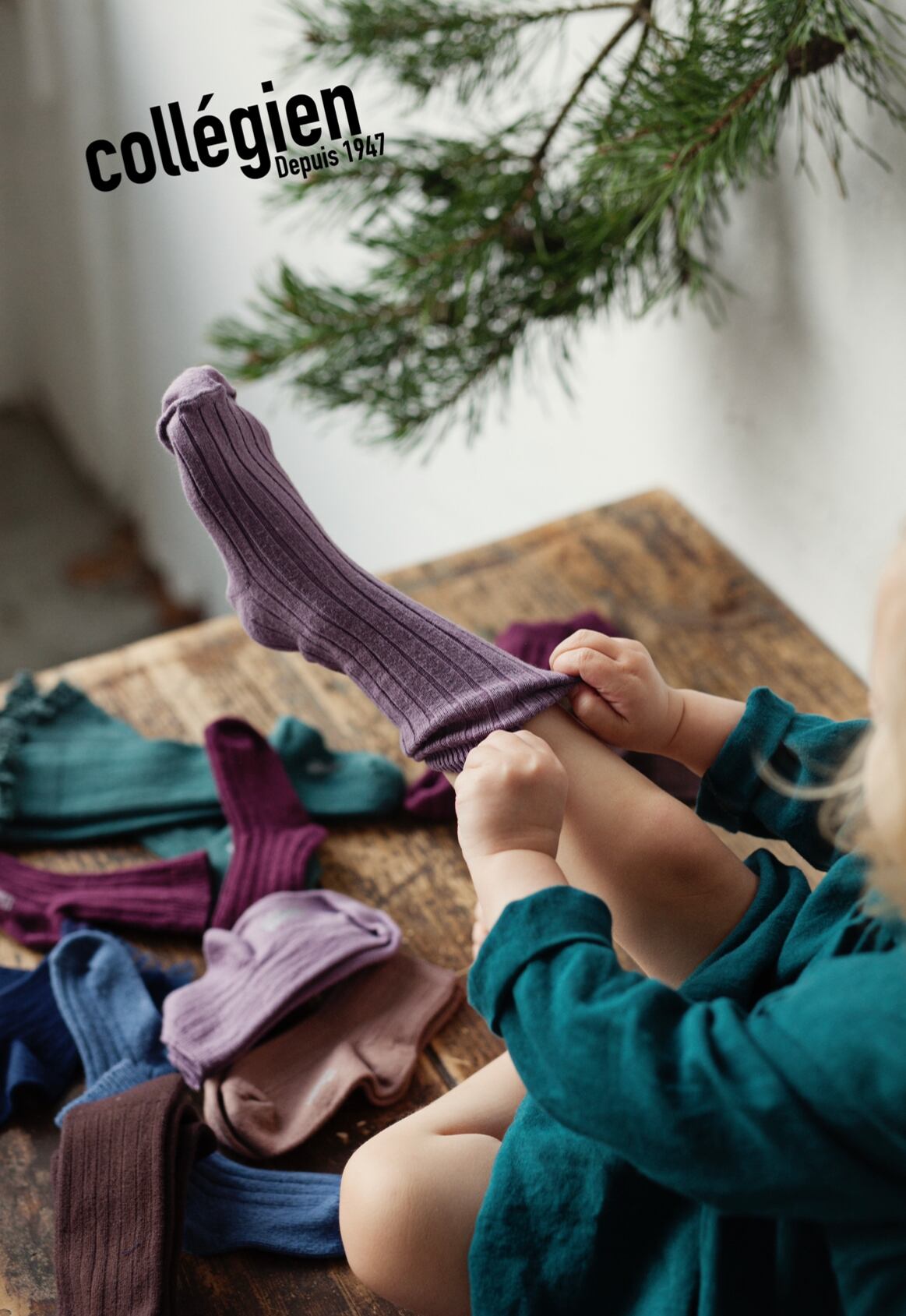 SS25即納【collegien(コレジアン) La Haute -Ribbed Knee-high Socks-】