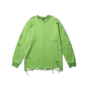 DAMAGE CUT LOOSE LONG T-SHIRT:ダメージカット ルーズ ロンT