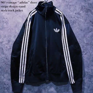 【doppio】90’s vintage “adidas” three stripe design stand neck track jacket