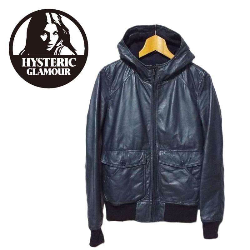 hysteric glamourグレー フード付きレザージャケット hysteric glamourグレー フード付きレザージャケット メンズ HYSTERIC