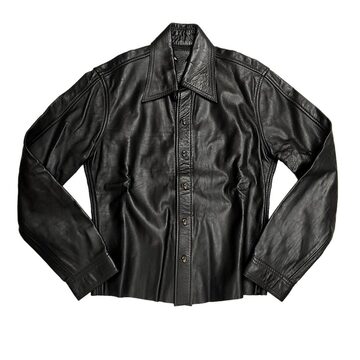 羊革シャツ 本革 ライダーバイカーシャツ 羊革ジャケット Real Leather 
