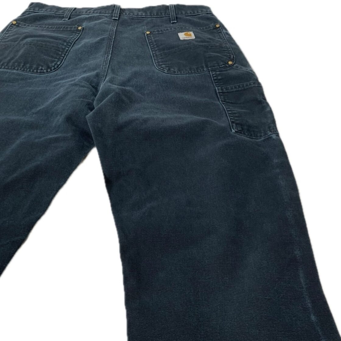 vintage old 90s Carhartt double-knee painter pants Black MADE IN