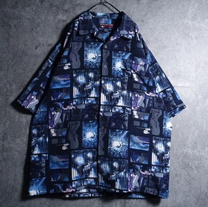 “SOUTHPOLE” Comic Print & Logo Embroidered Shirt