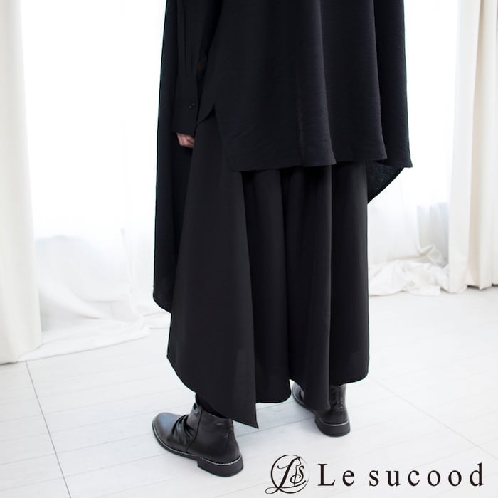 Le sucood】袴パンツ はかまパンツ モード 黒 ブラック メンズ ...