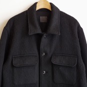 comm.arch. Angora Shaggy Shirt Jacket Blackout