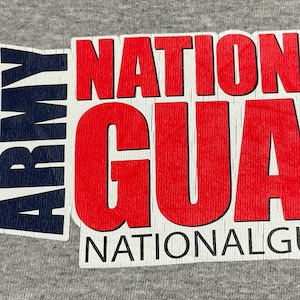 【National Guard】ARMY ナショナルガード 米軍 陸軍州兵 ロゴ ワンポイント バックプリント スウェット トレーナー プルオーバー M グレー US古着