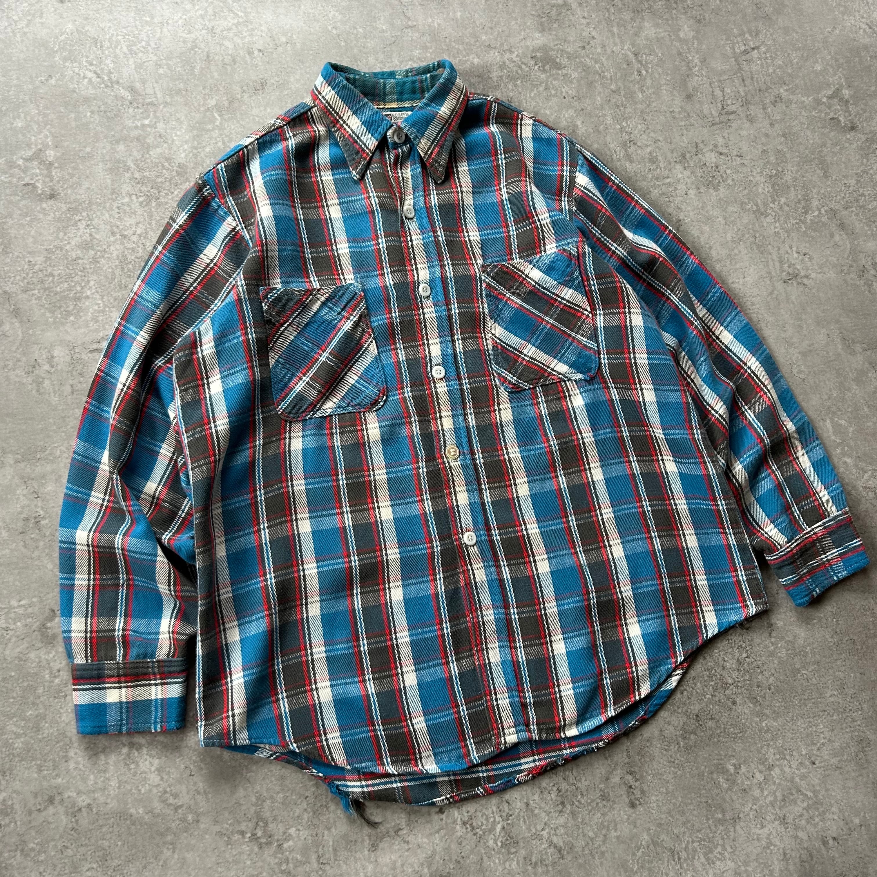 70s Grant’s グランツ ヘビーネルシャツ USA製 M ブルー×レッド 70s Grant's グランツ ヘビーネルシャツ USA製 M ブルー×レッド | 東京