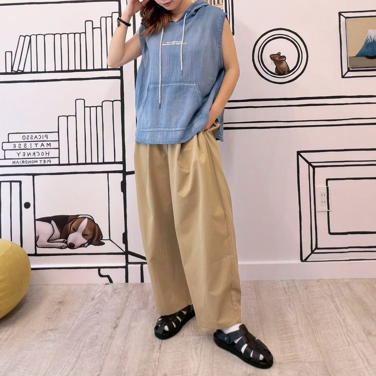 33℃ シアーデニムノースリーブパーカー | M'S STYLE