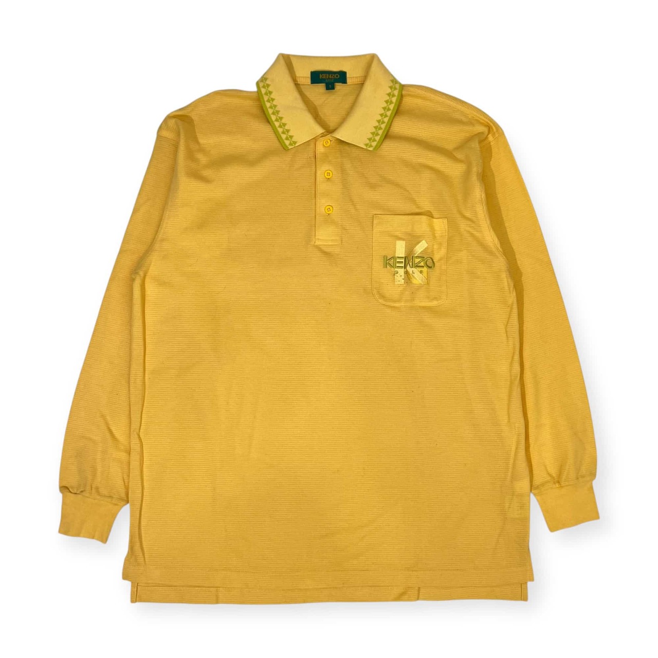 KENZO GOLF ケンゾー 鹿の子 ポロシャツ 5/イエロー メンズ ビンテージ