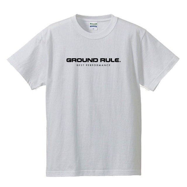 GROUND RULE.Front Logo Tee  No1-White（Black Logo）
