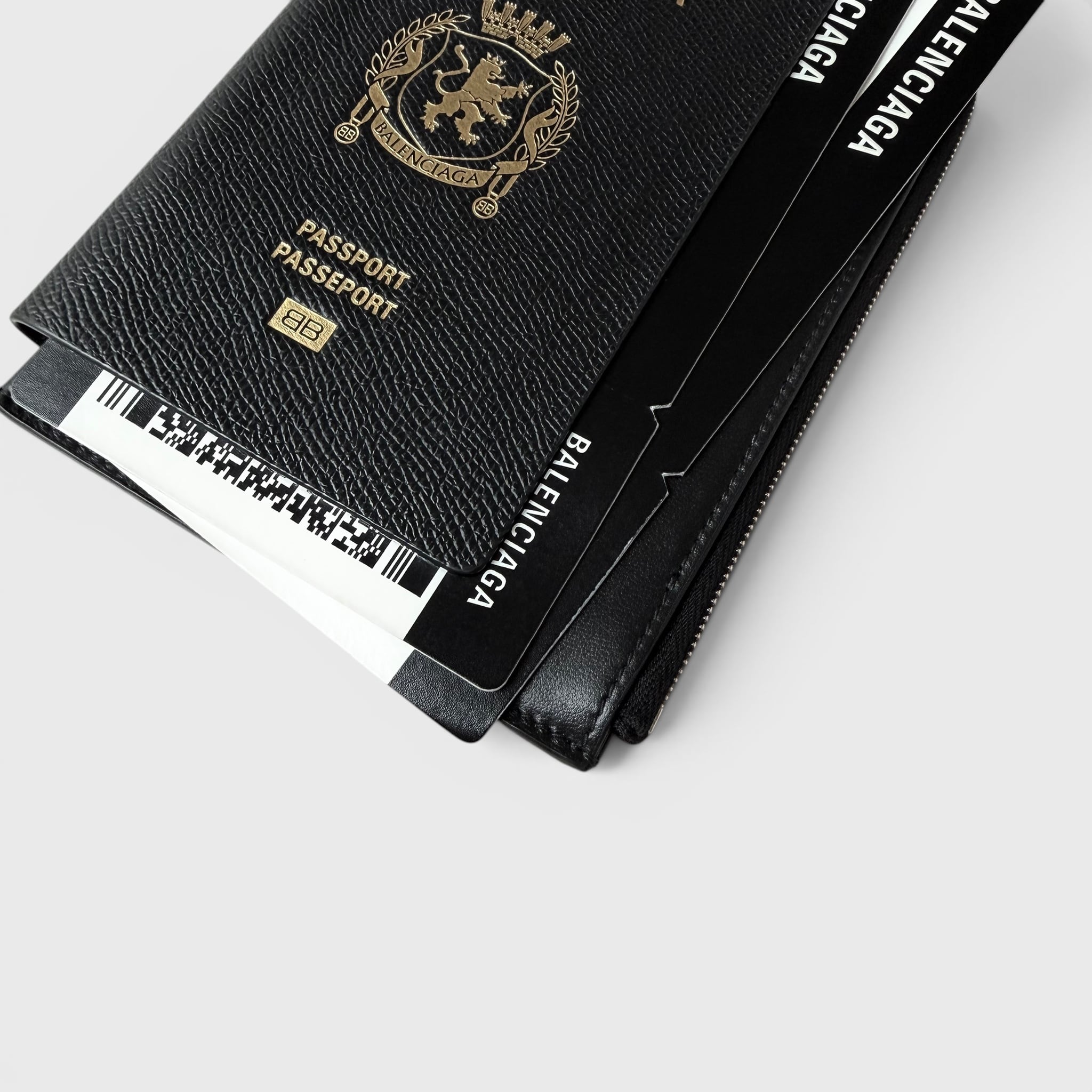 BALENCIAGA Passport Phone Holder Black | BRAND RESORT Online