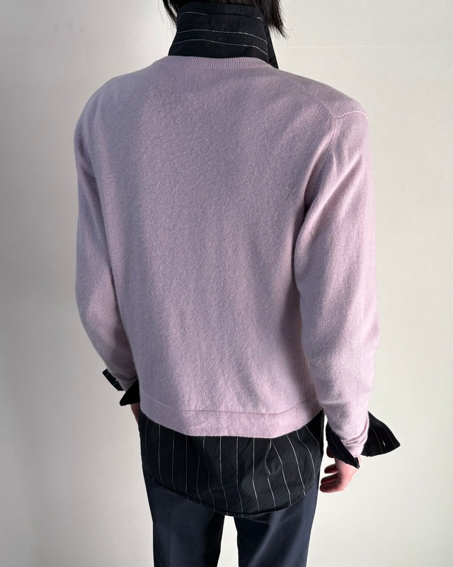 【HERMES】crew-neck cashmere cardigan