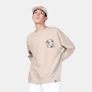 送料無料 【HIPANDA ハイパンダ】男女兼用 十二支 午年 クルーネック スウェット トレーナー UNISEX  HORSE YEAR CREW NECK SWEAT SHIRT / KHAKI BEIGE