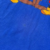 90s USA製 Disney DESIGNS ディズニー ミッキー 半袖 Tシャツ S/ブルー メンズ ビンテージ