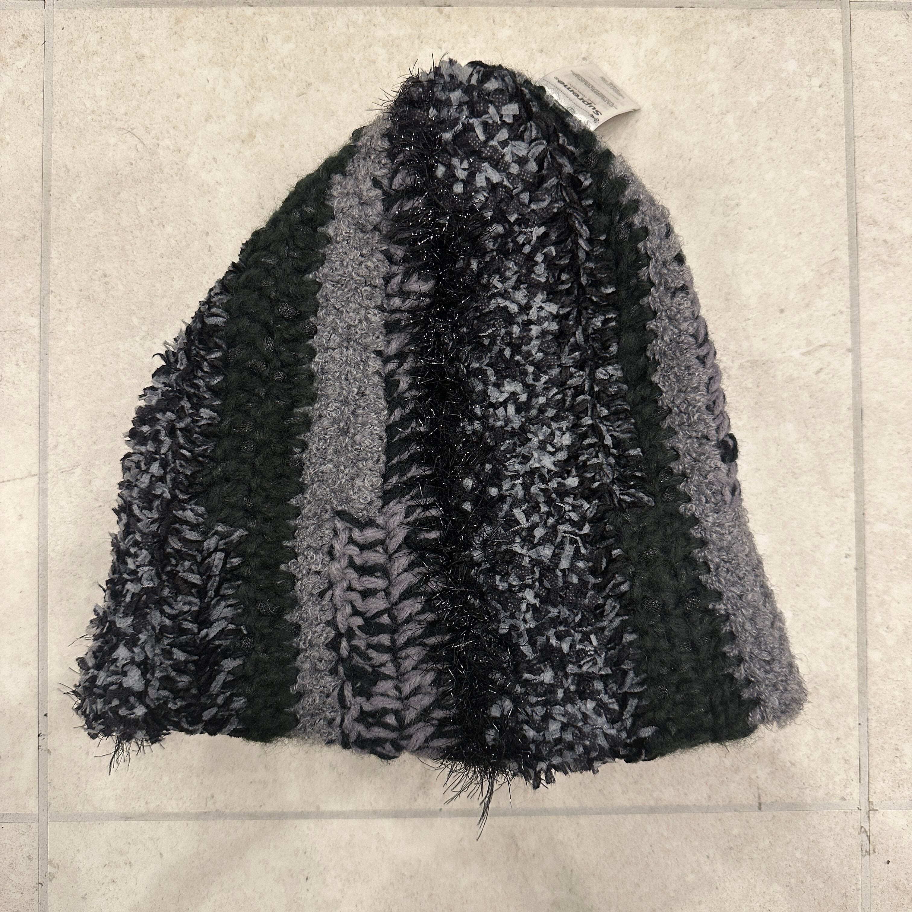 SUPREME TINSEL STRIPE BEANIE BLACK ⑧ | safarionline
