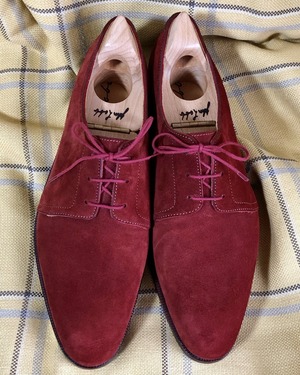 NOS(デッド品) John Lobb Paris ジョンロブパリ ビスポーク スエード 赤茶