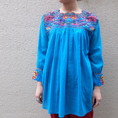 Mexican embroidery tunic／メキシカン 刺繍 チュニック