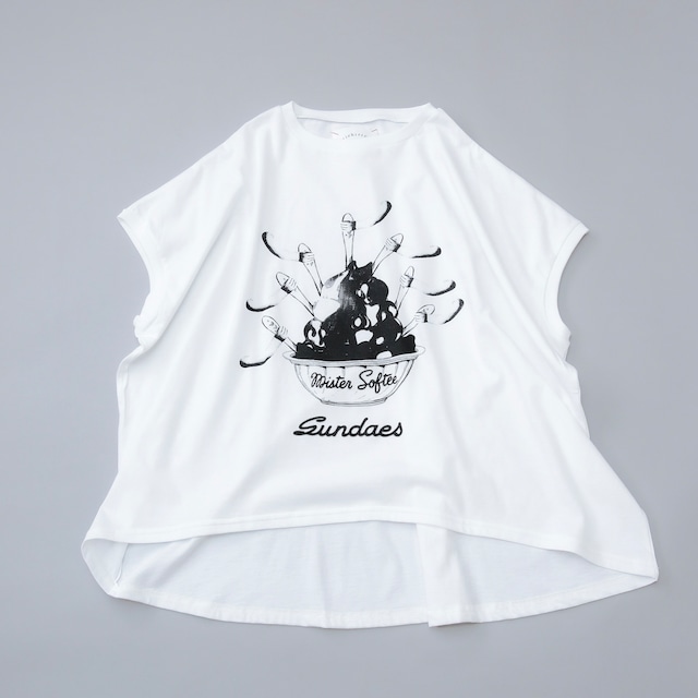 《michirico 2024SS》Sundaes big T / white / S・M