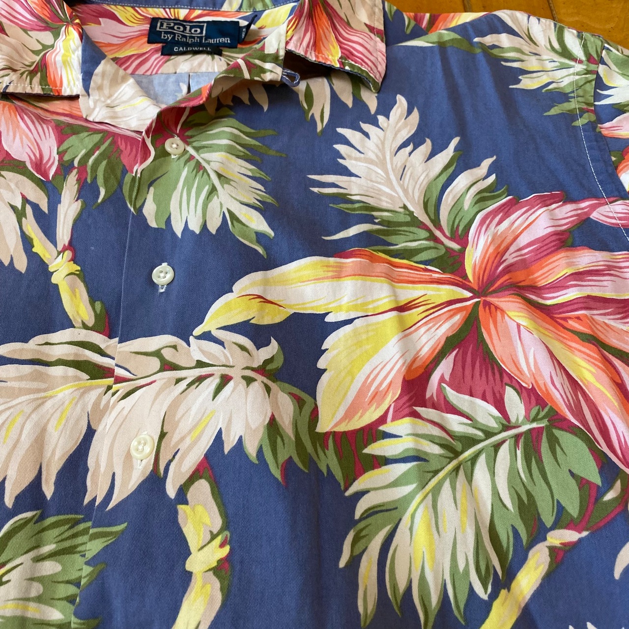 POLO ラルフローレン アロハ 花柄 淡い青 XL | bigpink1919