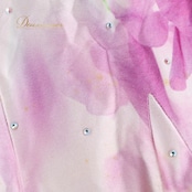 社交ダンス 衣装 エダスー edda hsu スタンダードドレス ピンクワンピース ドレス ピンク系 パープル系 ホワイト系 紫 ピンク 花柄 レース フロート デモ 競技 ダンス パーティ ゴージャス 華やか フォーマル パーティー 大人 上品 おしゃれ レディース 輝き 競技用 コスチューム