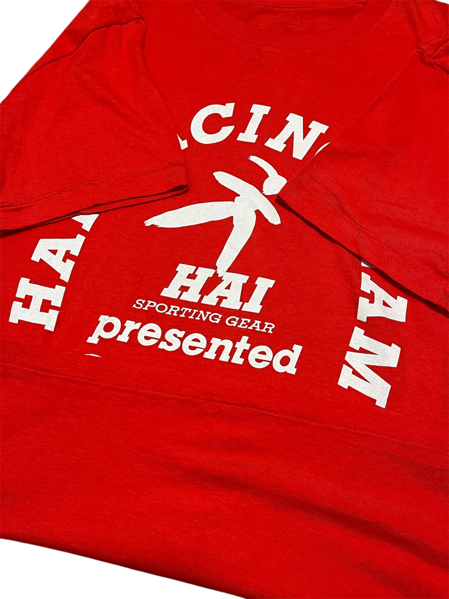 80s Hai sporting gear 赤 ベロア 長袖カットソー シャツ 80s HAI sporting gear logo T-shirt | PAY ID