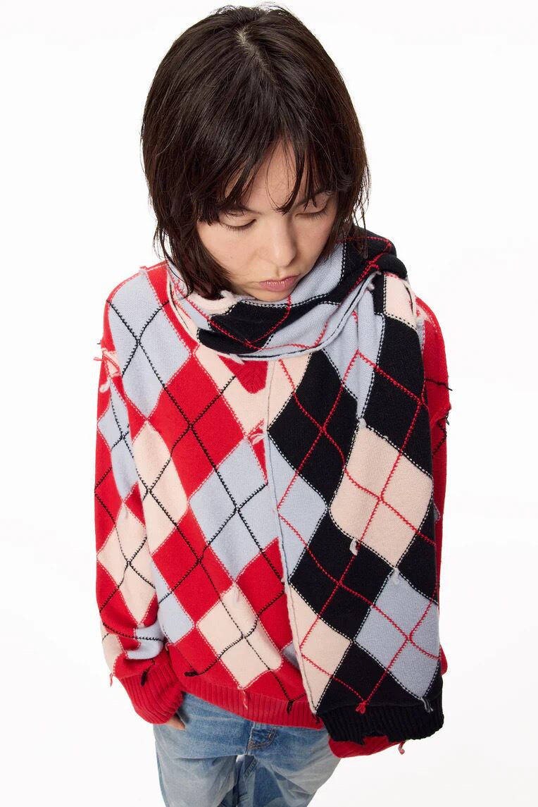 25AW】MASU DIAMOND SCRAPED SWEATER (RED) M25F9KN001 | IAAAM ONLINE