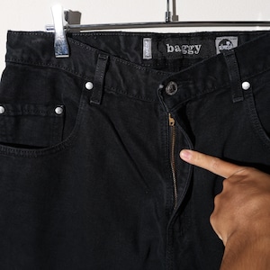 美品 33×30 Baggy Silvertab USA 00年 後染めブラックデニムパンツ Levi’s シルバータブ リーバイス