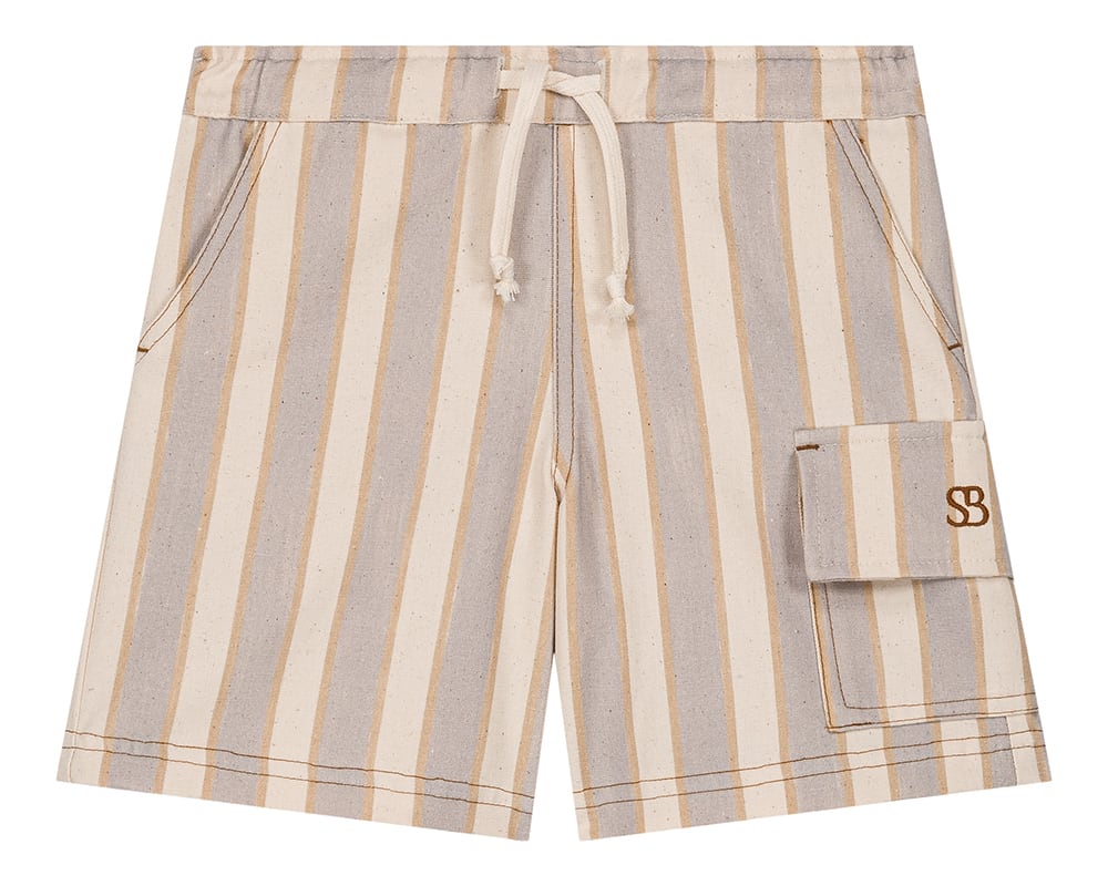 送料無料 STUDIO BOHEME/BERMUDA CARGO - BLUE / GOLD STRIPES