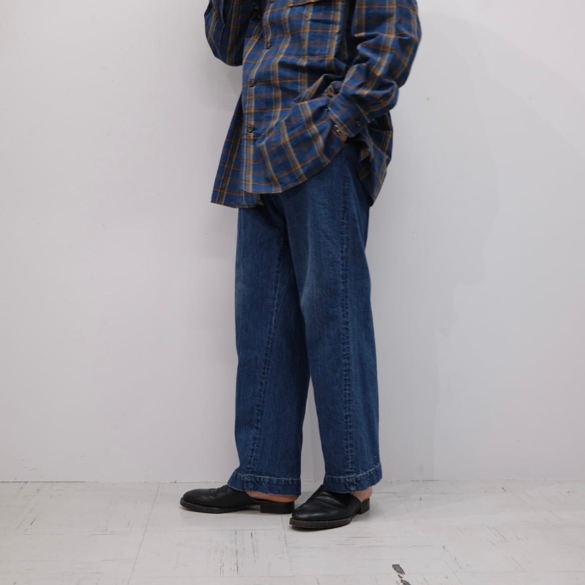 CIOTA”11.5oz DENIM SLACKS MID BLUE-D” | Lapel online store