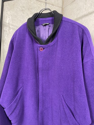 "Istante(Versace)" purple cashmere wide silhouette blouson