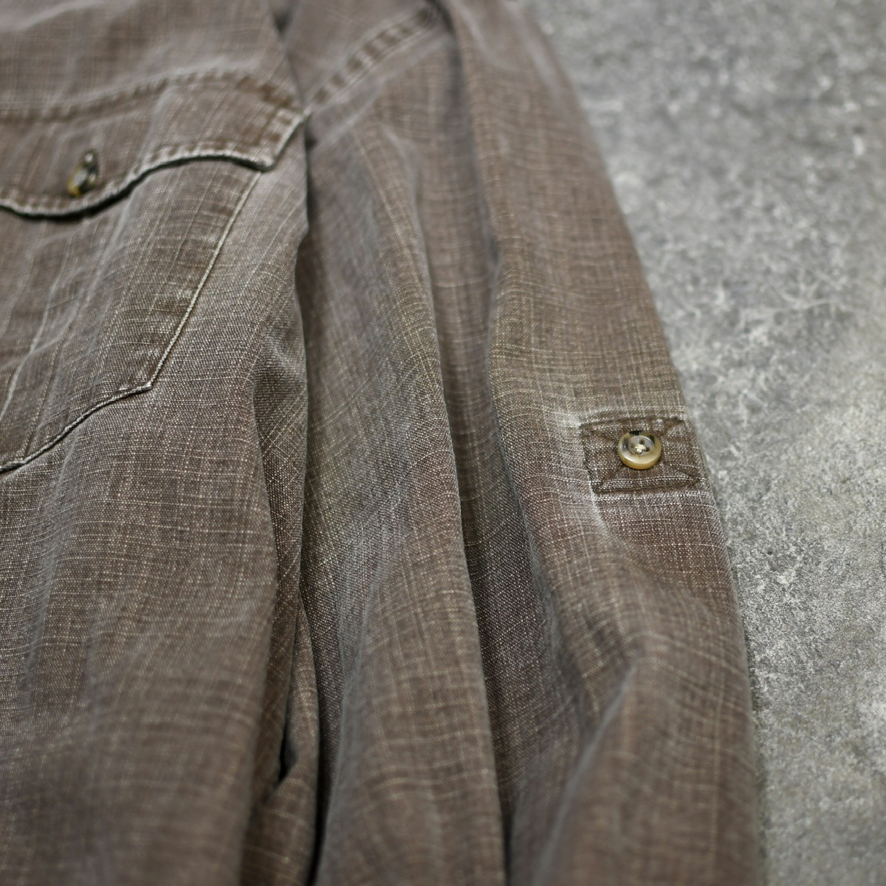 LL Bean cotton canvas convertible sleeve shirt